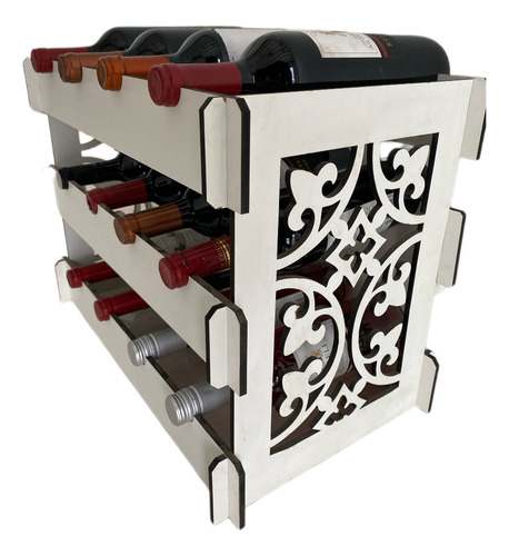 Estante Adega Vinho 12 Garrafas Mdf Decoração Varias Cores