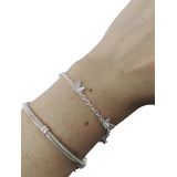 Pulsera Regulable Mini Mariposas Plata 925 Italiana 