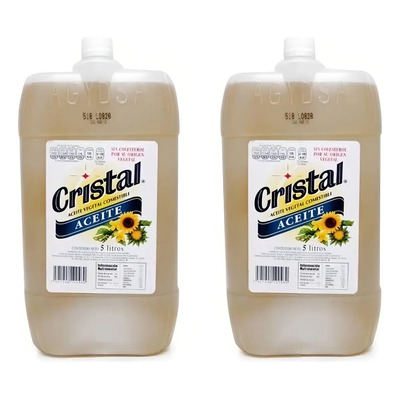 Caja Aceite Cristal Vegetal Con 2 Galones De 5 Lt C/u