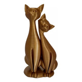  Escultura Casal De Gatos Luxo Decor Love Pet Felinos 3d 