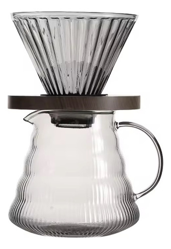 Cafetera V60 De Vidrio De 500ml Incluye Jarra Y Embudo