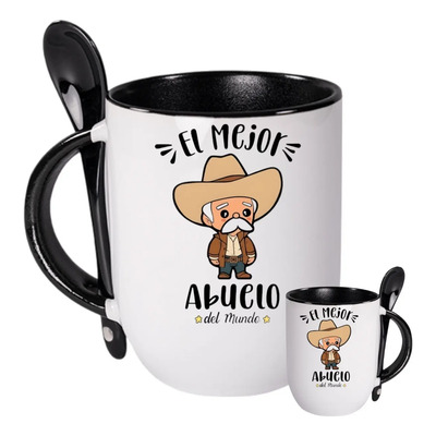 Taza Con Cuchara El Mejor Abuelo Del Mundo Regalo Ceramica | Envío gratis