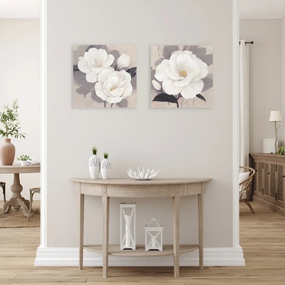 Rosa Blanca Flores Cuadros Decorativos Canvas A Escoger No | Meses sin interés