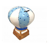 Cofre Cofrinho Balão Azul De Ceramica Decoração