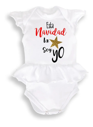 Pañaleros Para Niña Vestido Frases Navideñas De Algodon 100%