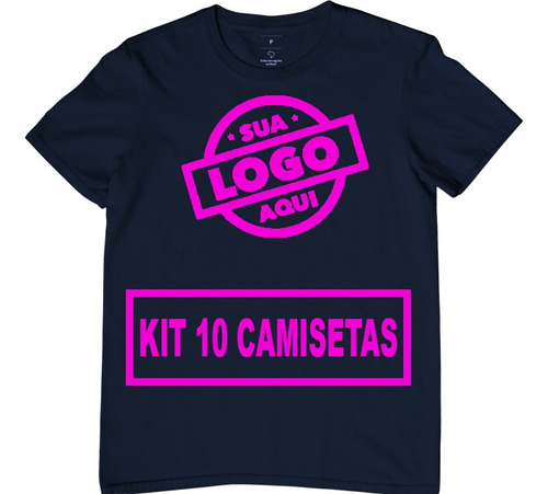 Kit 10 Camisetas Camisa Personalizada Logo Empresa Algodão 