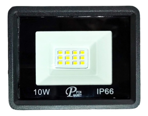 Reflector Led 10w Para Uso Exterior Y Interior Ip66 Color De La Carcasa Negro