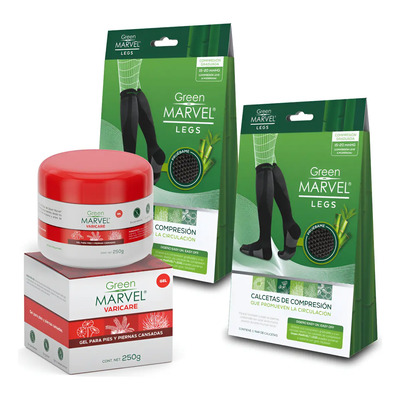 Green Marvel Varicare Gel + Green Marvel Legs Talla Ch-md Menthol | Meses sin interés