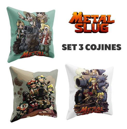 Cojin Metal Slug Set De 3 Pieza 24cm Arcade Marco Rossi