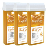 Kit Cera Depilflax Depilatória Roll-on Natural 100gr 24 Un