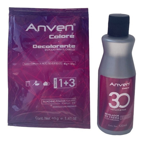 Anven Decolorante 40g + Peroxido 30vol 120ml