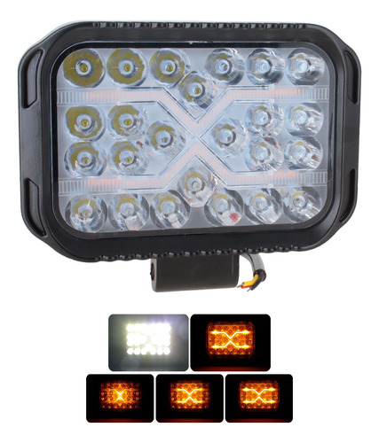 Faro Cuadrado 24 Led Auxiliar Bicolor 4x4 Potente 12-24v