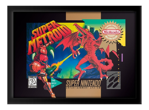 Quadro Capa Super Metroid Players Choice Super Nintendo A3