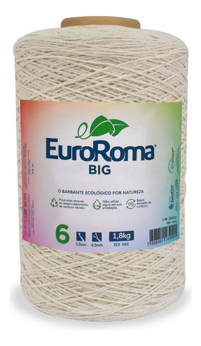 Barbante Euroroma 1.8kg 1871m Fio 6 - Escolha A Cor