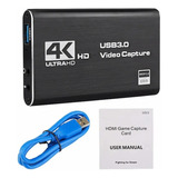 Placa Captura Vídeo 4k Full Hd 1080p 60fps Hdmi P/ Usb 3.0