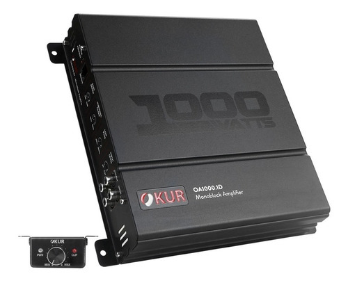 Amplificador De Audio Para Auto Okur Oa1000.1d Monoblock 1 Canal Clase D 1000 Watts 2 Ohms Color Negro By Db Drive