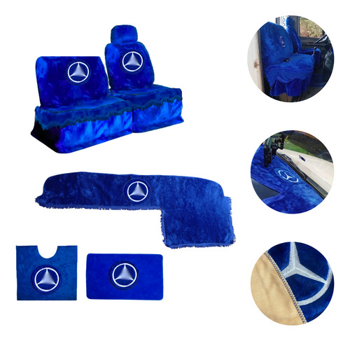 Kit Capa Banco Chinil + Tapete +capa Painel Caminhão Mb 1513