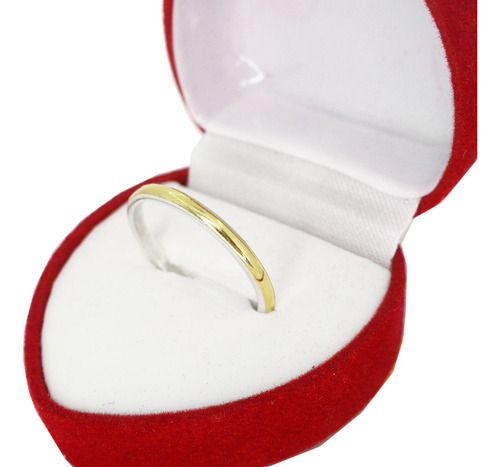 Alianza Anillo Hilo Matrimonio 2 Mm Ancho Unidad Plata Y Oro