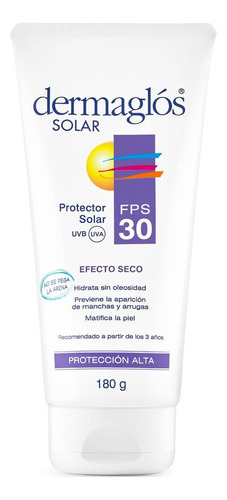 Dermaglós Protector Solar Solar Fps30 Efecto Seco 180g