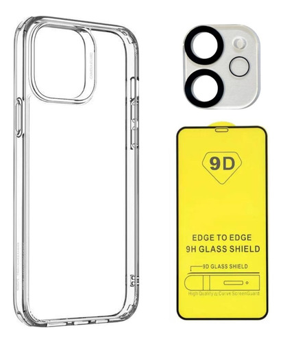 Funda Antigolpes Para iPhone + Vidrio 9d+protector Cámara..