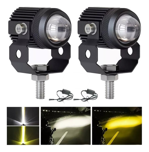 Par Faros De Lupa Doble Color Alta/baja Para Auto Moto 60w