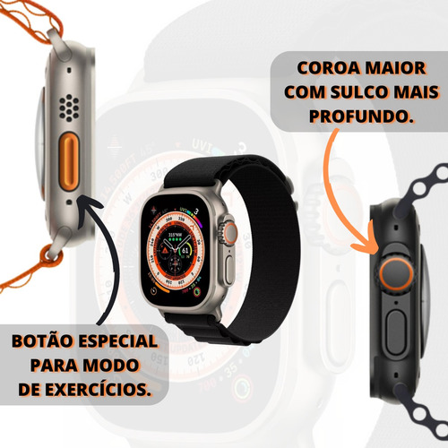 Relógio Smartwatch Microwear Ultra 9 2.2  Com Gps Chamadas + Pulseira Alpine Cor Da Caixa Preto