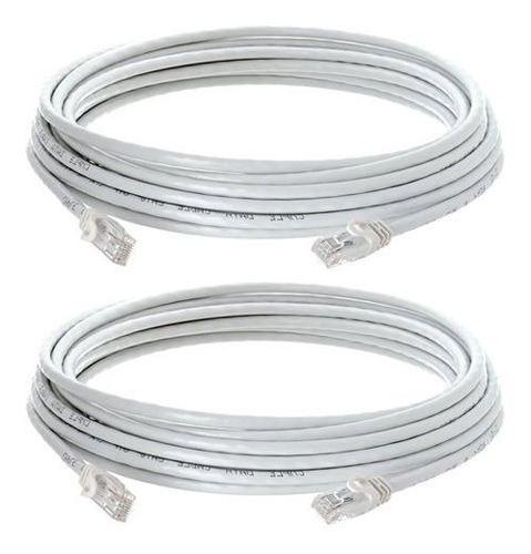 Cat6 Cable Ethernet - 15 Pies Blanco - Contactos Chapados En