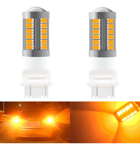 2 Bombillas Led Ámbar 3157 3047 3057 3155 5630 33smd 900lm L