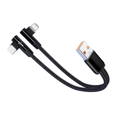 Cable Cargador Angular 2 En 1 Tipo C Y 8 Pines 6a