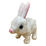 Un Conejo Blanco Eléctrico De Peluche Simulado Para Mascotas