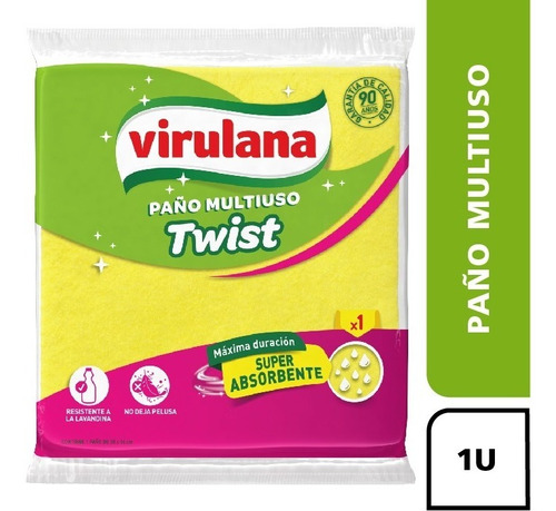 Virulana Twist Paño Multiuso X 1 Un. Color Amarillo