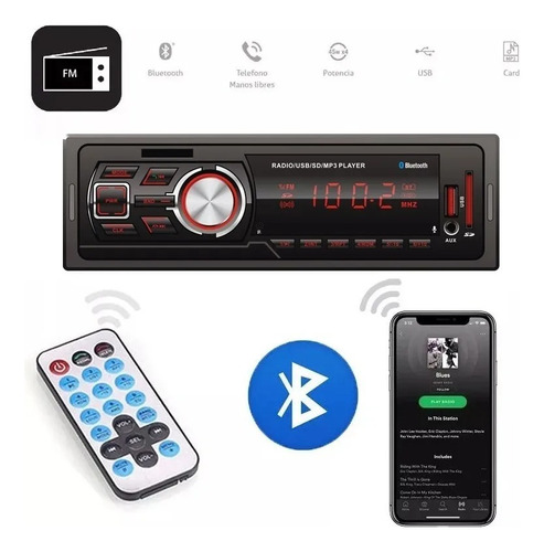 Auto Estereo Desmontable Bluetooth Usb Sd Radio Mp3 Mp4 Aux