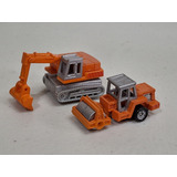 Micromachines Galoob Steamroller Excavator Sun Color Changer