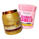 Kit Forever Liss - Desmaia Cabelo 950g + Banho De Verniz 1kg