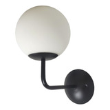 Aplique Pared Esfera Globo Vidrio Opal Satinado Ø15 Negro