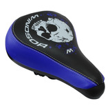 Asiento Bicicleta Bmx Calavera Skull Con Broche Windsor Color Azul