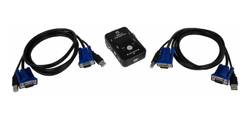 Chaveador Kvm Usb Switch 2 Portas 2pcs Vga/kit C/2 Cabos Kvm