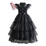 U Vestido Niña Wednesday Addams Con Mano Ropa Infantil