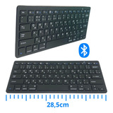 Mini Teclado Bluetooth Compacto P/ Tablet, Smartphone Preto Cor De Teclado Branco Idioma Português Brasil