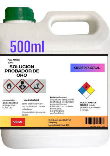 Solución Para Probar Oro 500ml 