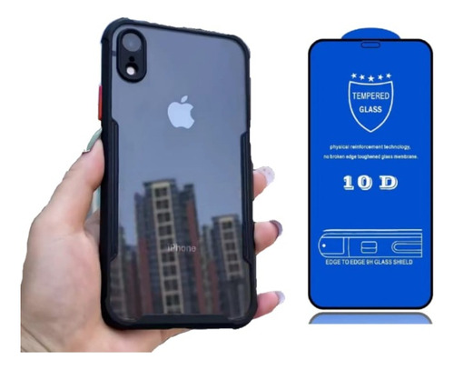 Kit Capa Capinha Case Para iPhone XR + Película De Vidro  