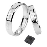 Duo Anillos Promesa Plata 925 Amor Parejas Latido Corazón