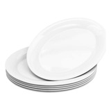 12 Platos Ovalados Platon Tampiqueño Melamina Blanco 29 Cm Plato Ovalado Melamina Blanca