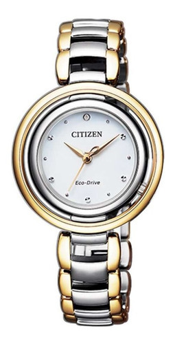 Reloj Citizen Mujer Eco-drive Em066484a Color De La Malla Plateado/dorado Color Del Bisel Plateado/dorado Color Del Fondo Blanco