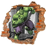 Adesivo Parede Hulk Buraco 3d Infantil