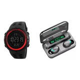 Reloj Deportivo Hombres Skmei 1251 + Audifonos Bluetooth F9