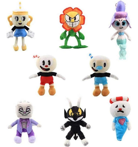 8 Piezas De Juguetes Cuphead Cagney Carnantion Puphead Dolls