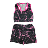 Conjunto Deportivo Lycra Nena Niña Top Y Calza Corta