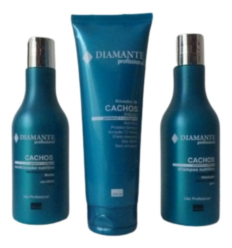 Kit Shampoo/cond/ativador De Cachos Leve Diamante Profis.