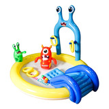 Piscina Inflable Diseño Monstruo Con Accesorios De Juego Color Multicolor